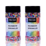 The Select Aisle Rainbow Sprinkles - 85g (Pack of 2-170g) [Sprinkles Combo| Cake Decorations| Cake Toppers | Multicolour Sprinkles/Vermicelli/Strands| 85gx2]