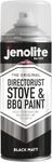 JENOLITE Directorust High Heat Spray Paint for Metal - BLACK - Smooth Matt Finish BBQ & Stove Aerosol Paint - Very High Temperature Resistant Up to 1200°F (650°C) - 13.5 Ounces (400ml)