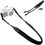 JJC Anti-slip Soft Neoprene Camera Strap Shoulder Neck Strap for Fujifilm X100VI Nikon Z30 Z50 Canon M50 M6 Sony ZV-1 ZV-E10 A6600 Olympus All DSLR SLR Camera - Black