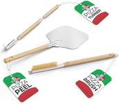 Senwosa Pizza Oven Accessories Kit w/Pizza Peel 12 inch, Pizza Oven Brush & Stone Scraper, Turner/Bubble Popper Bundle - Tools & Supplies Set - Compatible with Outdoor Ooni, Gozney, Ninja, Solo Ovens