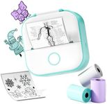 Phomemo Label Maker- T02 Sticker Printer Inkless Printer Mini Printer Sticker Maker Bluetooth Thermal Pocket Printer for Study Notes, Stickers, Photos, DIY Printing, with 3 Rolls Paper, Green