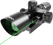 UUQ 2.5-10x40EG Green Laser Rifle Scope with Red/Green Illuminated Mil-dot - Green Lens Color, Tactical Scope for Gun Air Hunting Rifles, Includes Free 20mm Mount…