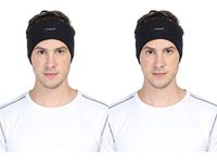 FabSeasons Unisex Double Layered Multifunctional Stretchable Head Band & Sweat band for Running, Cross Fit, Working Out, Sports, Yoga, Cycling etc, Pack of Two