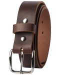 Main Street Forge American Made Leather Belts for Men | Men's Leather Belt | Made in the USA Mens Belt, Chocolate Brown | Square Nickle Buckle, Pant Size 36 (Belt Size 38)