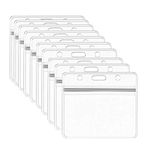 SumDirect Thick Clear Plastic Horizontal Badge Holders, Name Tag Holders, Card Holders (50)