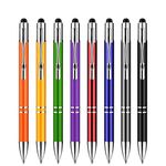 Zoonnis Stylus pen, 2 in 1 Universal Capacitive Pens for Touch Screens Devices, High Sensitive Fit Apple iPad iPhone Tablets Kindle, Fine Metal Ballpoint Pens (8 x Mixed Colour)