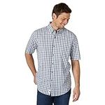 Wrangler Authentics Men's Short Sleeve Classic Shirt, Blue Plaid, 3X-Large