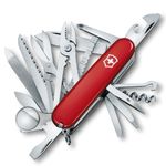 Victorinox Swiss Champ Swiss Army Knife, Medium, Multi Tool, 33 Functions, Blade, Scissors, Red