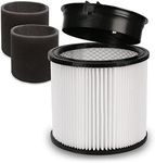 Aoydr Filter Replacement 90304 90350 90333 Compatible with Shop-Vac 5 Gallon Up Wet/Dry Vacuum Cleaners (1 Filter+1 Lid +2 foam filters)