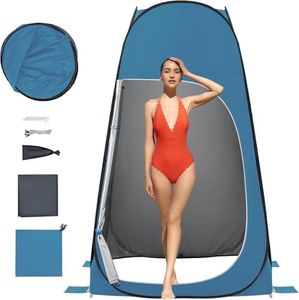 KingCamp Portable Shower Tents for Camping, Pop Up Privacy Tent Outdoor, Instant Bathroom Tent with Carry Bag, Water Resistant, Windproof Changing Tent, Beach, Camping, Hiking, RV, Blue