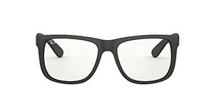 Ray-Ban RB4165 Justin Everglasses Rectangular, Rubber Black/Clear, 55 mm