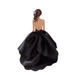 Wedding Theme Dress Cake Toppers for Wedding Party (Black)