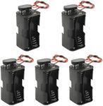 WMYCONGCONG 5 Pack 4 x 1.5V AA Battery Holder with Standard Snap Connector and Hard Plastic Housing T Type Wire (4AA)