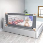 BAYBEE Bed Rail Safety Guard for Kids | Bed Railing for Baby Safety Fence with 28 Level Height Adjustable & Portable Bed Side Protector from Baby Falling Guard (6.5Ft, 1 Side, Grey)