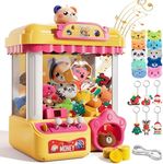 Lucky Doug Claw Machine for Kids Girls Boys with Light Music, Candy Claw Machine Arcade Game Toys for Kids Girls 4-8, Claw Toys for 4 5 6 7 8 Years Old Girls Birthday Holiday, Yellow