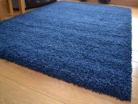 Soft Touch Shaggy Navy Blue Thick Luxurious Soft 5 cm Dense Pile Rug. Available in 9 sizes (80 cm x 150 cm)