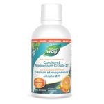Nature's Way Calcium and Magnesium Citrate 2:1 - Liquid Supplement with Vitamin D3, Vitamin K2 and Collagen – Helps Support the Maintenance of Bones and Teeth – Orange Flavour, 500 mL