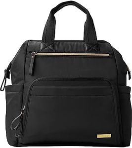 Skip Hop Diaper Bag Backpack, Mainframe Large Capacity Wide Open Structure, Black with Gold Trim