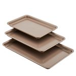 Anolon Gourmet Nonstick Bakeware Set with Nonstick Cookie Sheets/Baking Sheets - 3 Piece, Bronze Brown