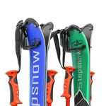 Ski Wall Mounted Rack, Holds 2 Pairs of Skis & Skiing Poles or Snowboard, for Home and Garage Storage, Wall Mounted, Heavy Duty, Rubber-Coated Hook, Set of 2 Hooks