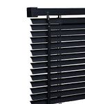 My Home Store PVC window Venetian Blind Blinds Easy Fit Trimmable Fittings Window Treatment Shutter Twist Open Close (Black-PVC, 45cm wide (17.7") x 150cm Drop)