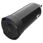 Scosche Cpdcc60 Powervolt 60W Certified Dual Usb Type-C + Type-C Fast Car Charger Power Delivery 3.0 With Pps For All Smartphones Usb-C Devices - Black