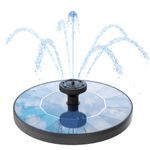 AMZtime Solar Fountain Novel Solar Water Fountain with 6 Nozzles Solar Powered Water Fountain Pump, Solar Pump Fountain for Outdoor Garden, Pond, Swimming Pool, and Bird Bath