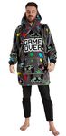 JJLC Mens Gamer Gaming Hoodie Oversized Fleece Hoody Sweatshirt (Game Over - One Size)