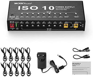 MOSKY Guitar Pedal Power Supply Station 10 Isolated DC Output 9V 12V 18V 300mA 500mA Guitar Effects Pedal Board Power Supply with Short Circuit/Overcurrent Protection