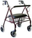 Karman Healthcare R-4700W-BD Extra Wide Steel Rollator, Burgundy, 8 Inches Heavy Duty Casters by Karman Healthcare