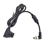 D-Tap to Locking DC 5.5 2.1mm Monitor Power Cable, Filter Radio Waves, 12V Straight Cable Compatible with Atomos Ninja v Sony PIX-E7 PIX-E5 Ikan DJI Monitor,Hollyland Mars 400s 38inch