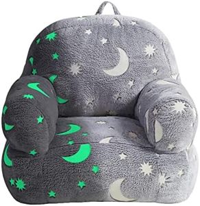 fond + found Toddler Chair, Glow in The Dark Kids Sofa Bean Bag Chair for Kids Children Couch Toddler Sofa Chair Mini Sofa Armrest Chair for Children, Lightweight Children Sofa Chair (Moon Grey)