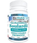 Saccharomyces Boulardii Probiotic. 10 Billion CFU of S Boulardii. 60-Day Supply. Shelf-Stable, Vegan (60 Capsules)