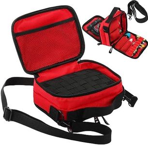 Empty Multi-Functional Carrying case with Non Slip Elastic Bands for Storing RDA RTA Tank and Mod Batteries and Coil Tools and Liquid Bottles(Red)