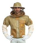 Massive Bee Store Beekeeping Fully Ventilated Jacket in Multi-color with Round Veil (L, Khaki)