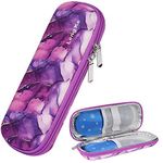 JAKAGO EVA Compact Insulin Cooler Travel Hard Case,Lightweight and Durable Diabetic Small Storage Travel Packs for Insulin Pens & Needles with 2 Ice Pack (Mar-Purple)