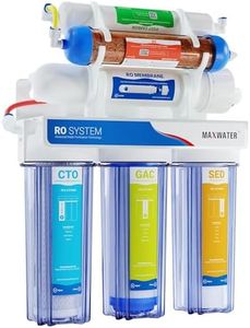 Max Water 6 Stage 100 GPD (Gallon Per Day) RODI (Reverse Osmosis Deionization) Water Filtration System for Aquarium