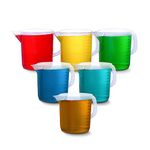 Supertek 1000ml Plastic Measuring Beaker for Lab| Reusable Measuring Cup for Kitchen Cooking Baking & Measuring Solid and Liquid | Transparent - Pack of 6