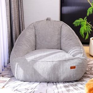 UODERS Giant Bean Bag Chair for Adults, Teens and Kids, Cozy Fluffy Corduroy Beanbag Chair with Filler, Large Floor Lounge Sofa for Living Room, Bedroom, Dorm, Gaming and Reading(L-Slate Grey)