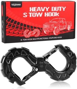 VZJZHAN S-Shape 3/8" Tow Hook for Off-Road Recovery – 33,000 Lbs Towing Capacity, Heavy-Duty G80 Steel Winch Hook with Quick Shackle, Fits Recovery Straps & Shackles – Black