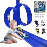 2026 New DIY Flexible Racing Track, Build Anywhere Portable Race Track with Suction Cups - Flexible Roll-Up Design Fits 1/64 Scale Cars, Portable (Blue)