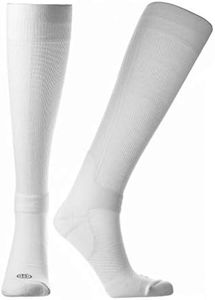 Doctor's Choice Compression Socks for Men & Women, Over-the-Calf, 10-20 mmHg, For Support & Recovery, Seamless Toe, Non-Binding Top (White, Large)