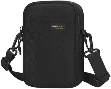 Reeyee Small Crossbody Phone Bag for Men & Women, 1680D Cordura Nylon, Tactical Cell Phone Pouch with Belt Loop & Carabiner, Water Repellent (Black)
