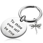 PLITI William Shakespeare Quote Keychain to Thine Own Self Be True Inspirational Encouraging Gift (to Thine Own Self Be True)