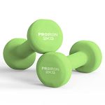 PROIRON Neoprene Dumbbell Weights Pair for Women 1kg 1.5kg 2kg 3kg 4kg 5kg 6kg 7kg 8kg 10kg, Arm Hand Exercise Weights (Apple Green-2 x 2KG)