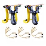 THOUGHTOSIS 2 PCS Hunting & Shooting Slingshots for Adults, Wrist Rocket, Laser, Spirit Level, 6 Anti Freezing Band