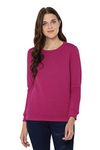 Allen Solly Women's Synthetic Hooded Neck Regular Sweatshirt (AHSTCRGFG93037_Red_X-Large_Fushia_XL)