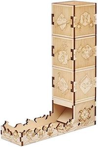 DND Modular Dice Tower Wood Laser Etched 12 Cute Classes Dice Roller Perfect for Board Game and Tabletop RPG (Modular)