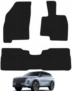 Jaecoo 7 [Plug-In-Hybrid Models] 2024+ (3 Piece Set) Car Mats UK-Made Tailored Fit Carpet Floor Mats Full Coverage Compatible Accessory (Black Trim)