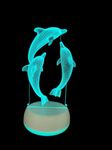 Xdorra 3 Dolphins Girl's Gifts Acrylic 3D Illusion Night Lights - dolphines LED Table Lamp Home 3D Arts Lamp - Multi colorss Changing Bedroom Decor Christmas Birthday Gifts (Dolphins)